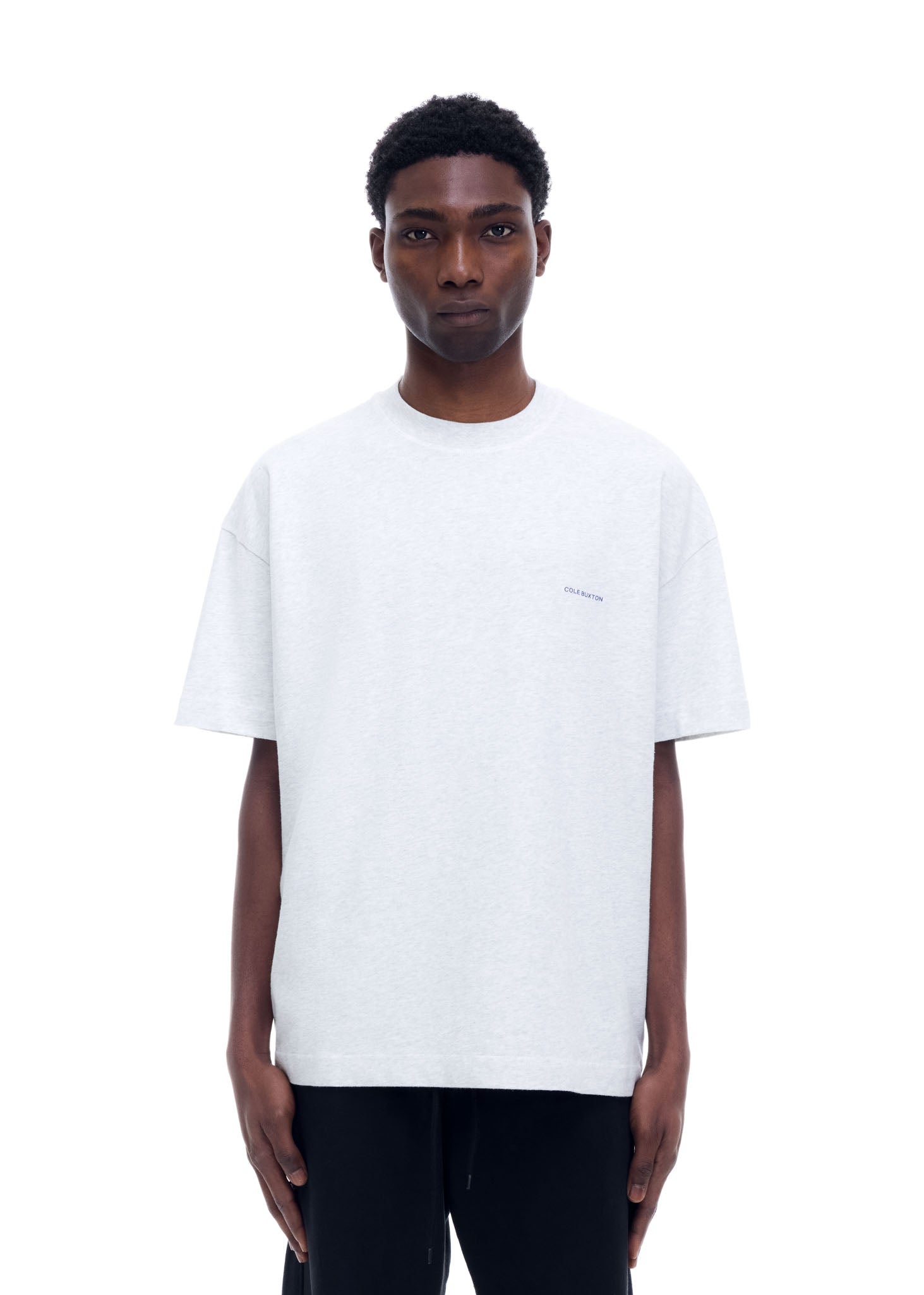 Cole Buxton | Mini Logo T-Shirt | Mens | Cotton | Light Grey Marl