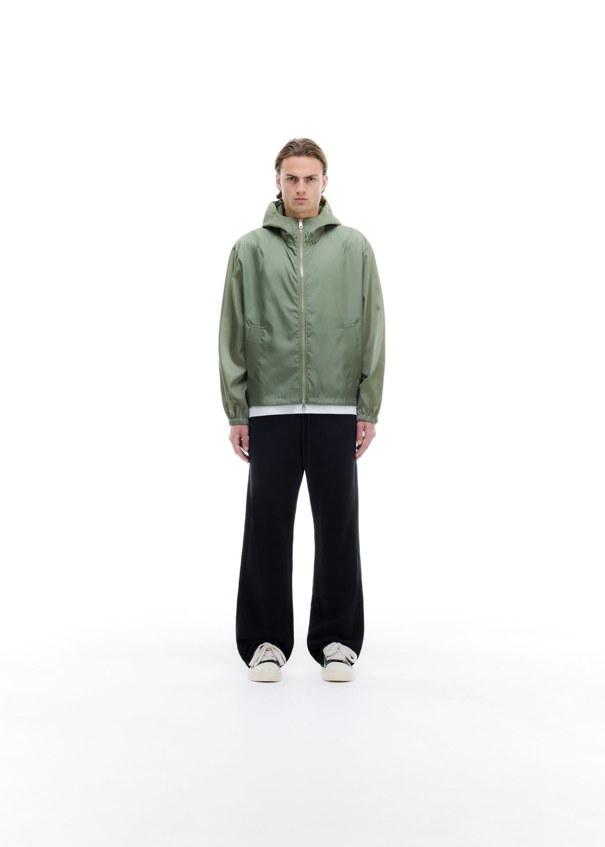 HOODED NYLON WINDBREAKER