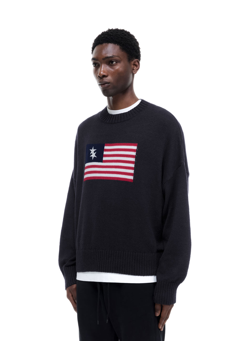 TWO STAR FLAG KNIT SWEATER
