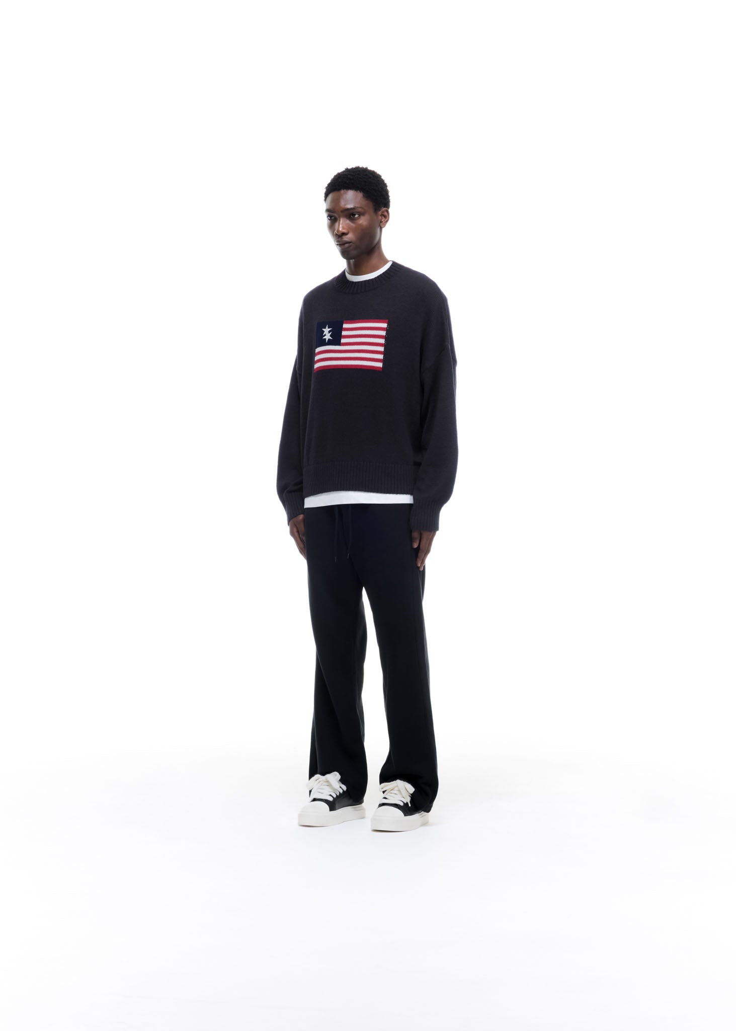 TWO STAR FLAG KNIT SWEATER
