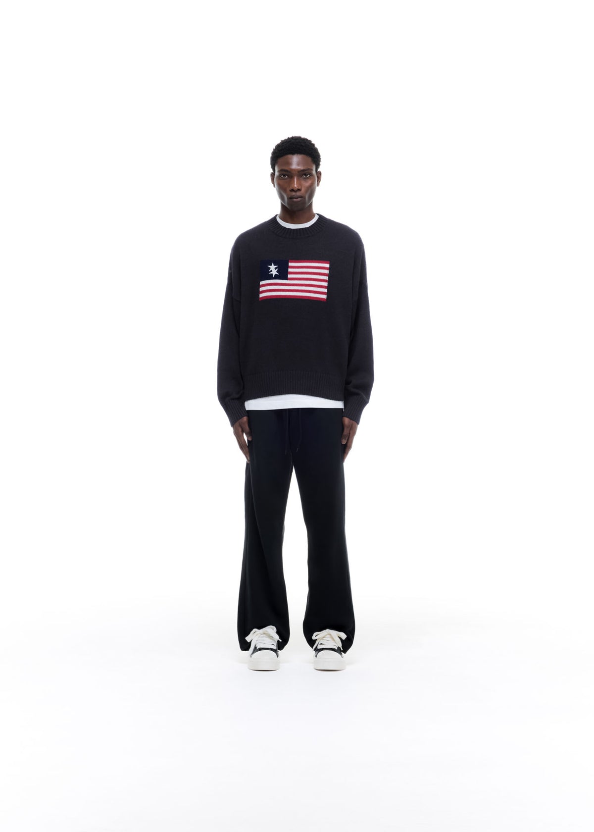 TWO STAR FLAG KNIT SWEATER