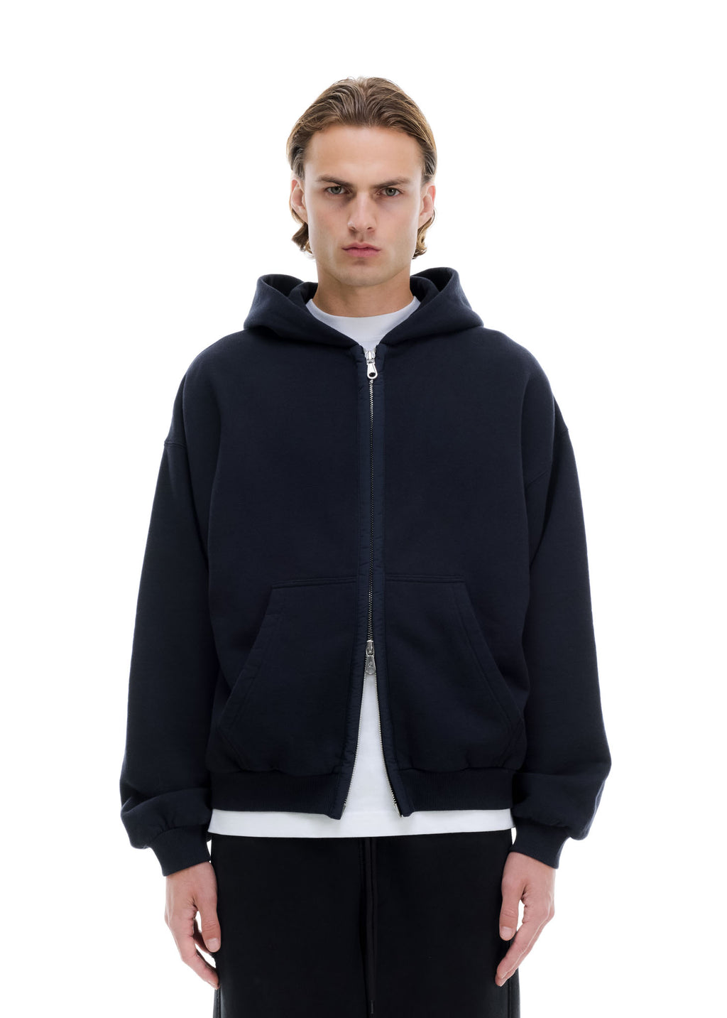 NYLON TAPE ZIPPED HOODIE