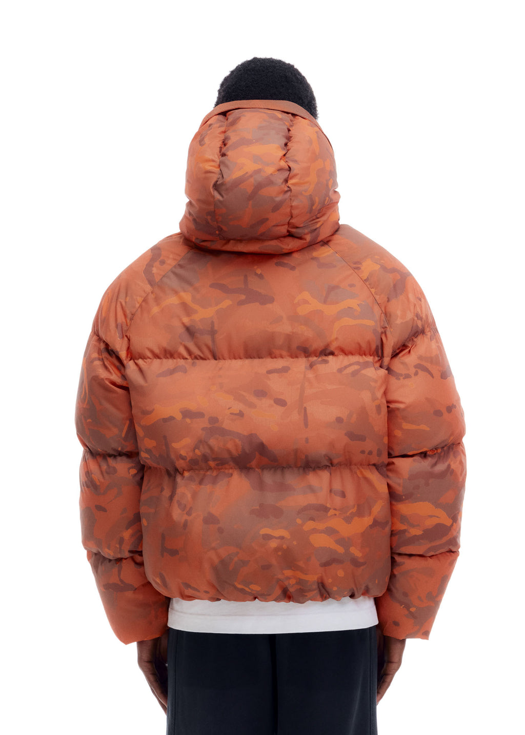 CAMO HOODED DOWN JACKET