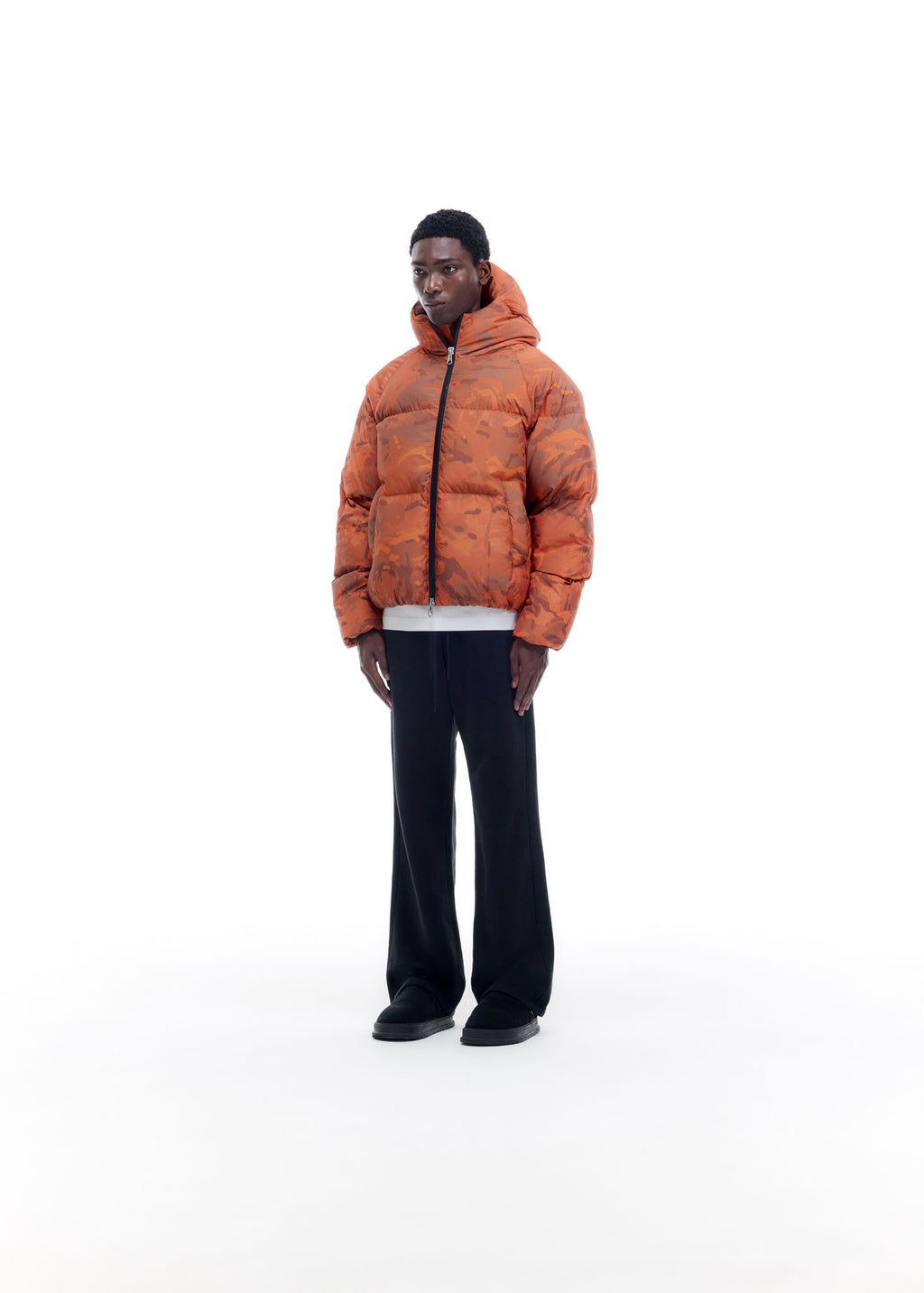 CAMO HOODED DOWN JACKET