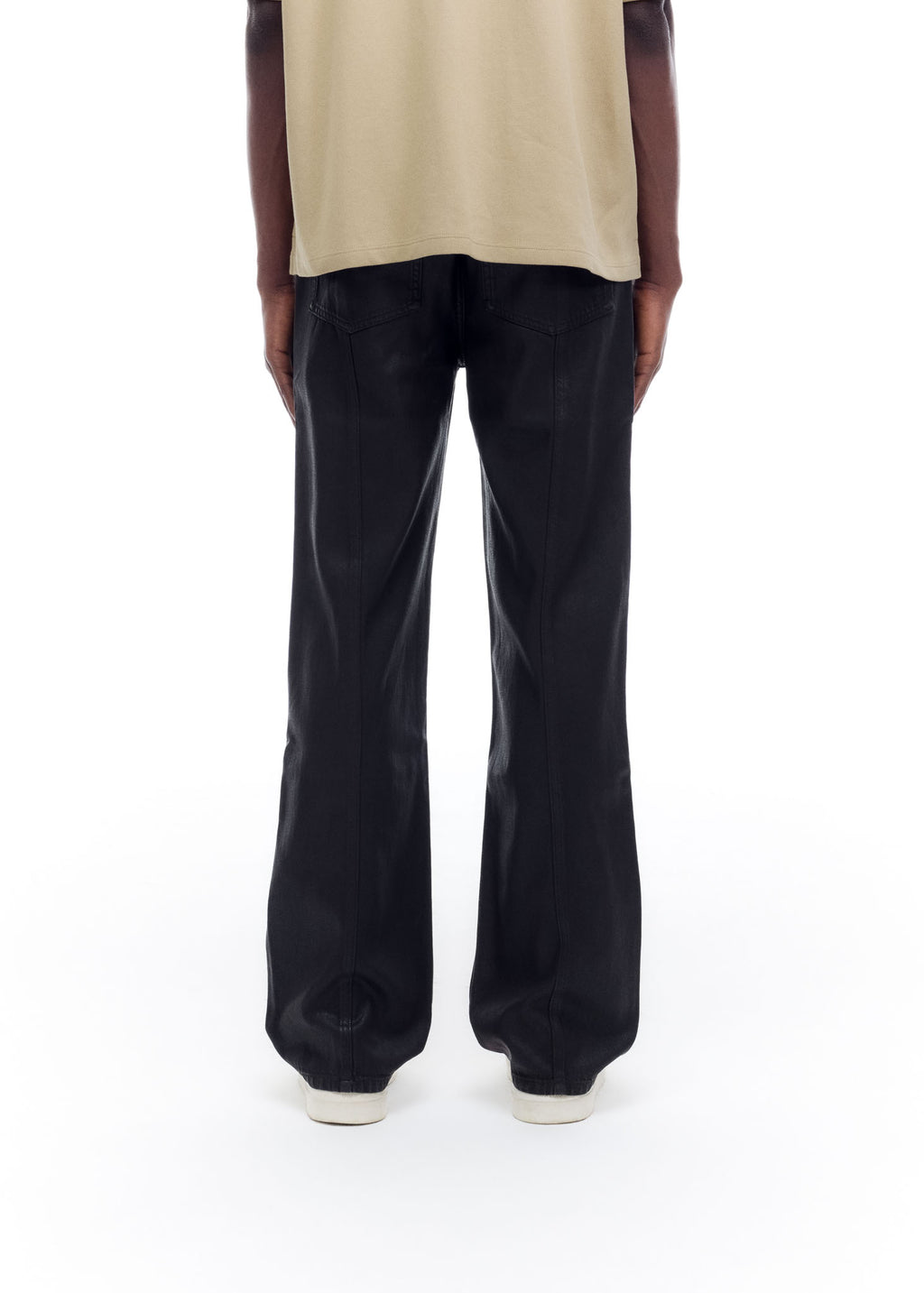 WAX COATED DENIM JEANS