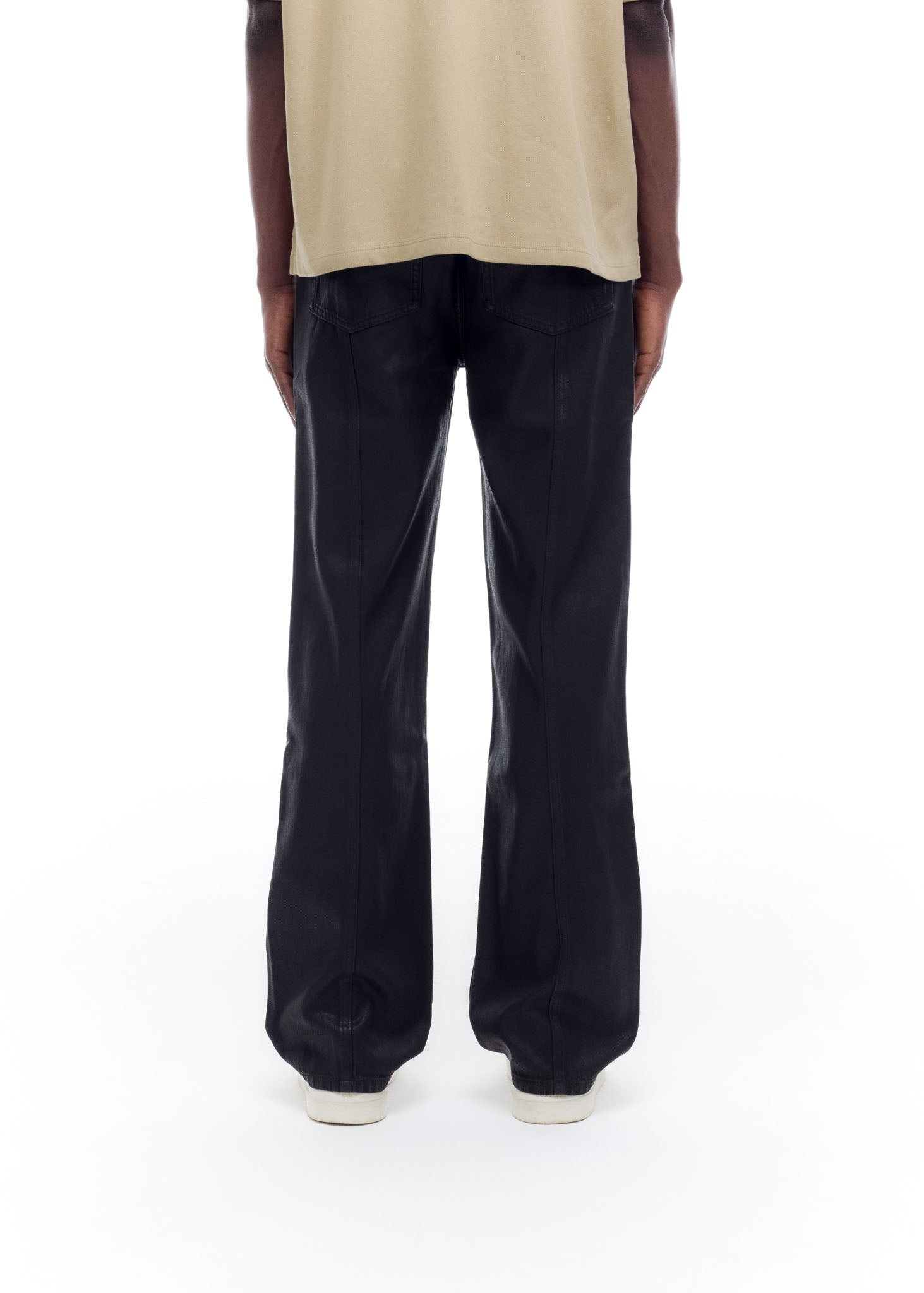 WAX COATED DENIM JEANS