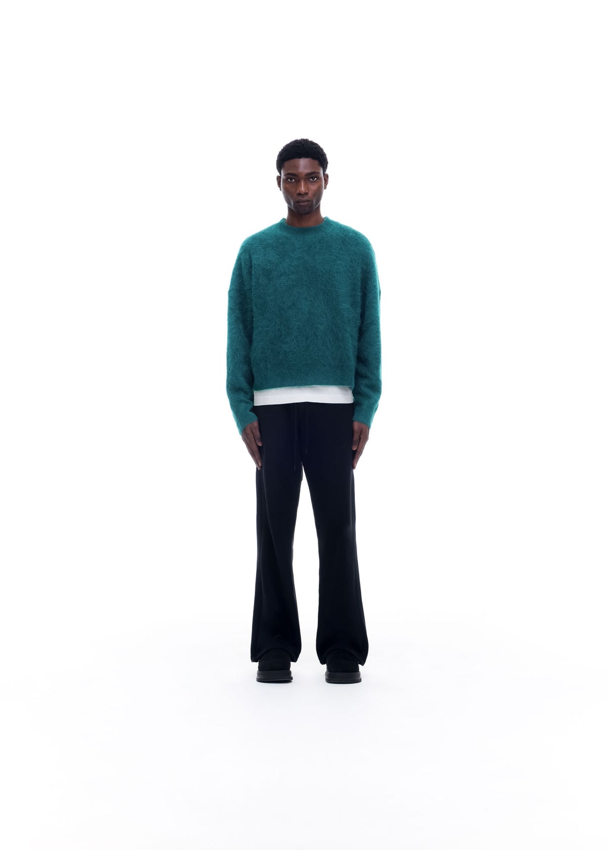 Cole Buxton | Alpaca Knit Sweater | Unisex | Alpaca | Hand Brushed | Green