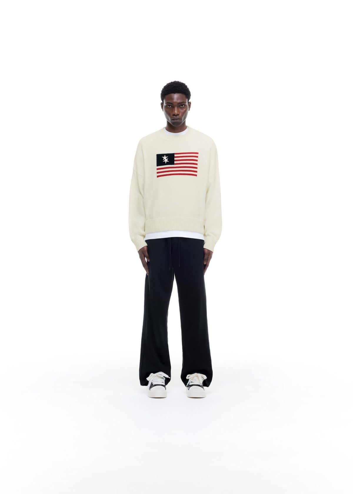 TWO STAR FLAG KNIT SWEATER