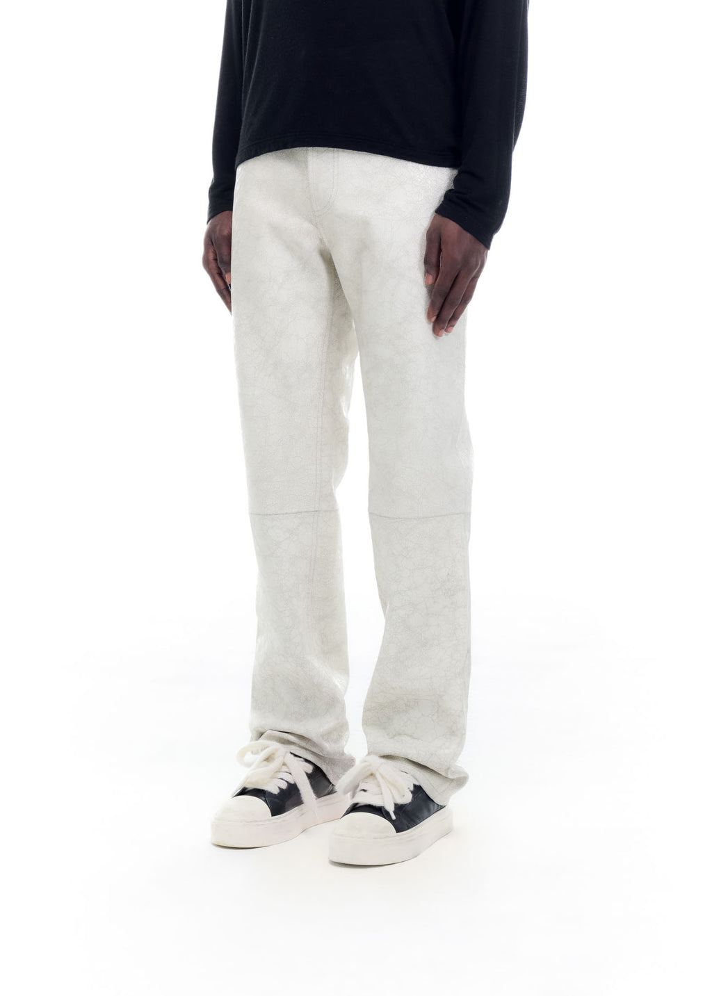 CRACKED PAINT LEATHER PANTS