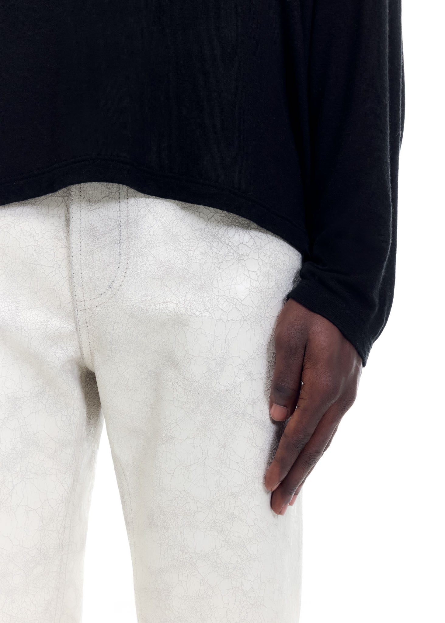 CRACKED PAINT LEATHER PANTS