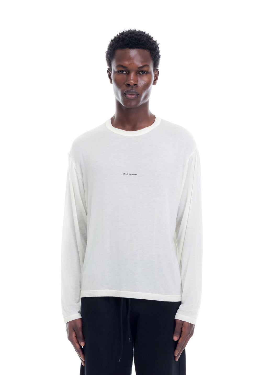 MINI LOGO SHEER LONG SLEEVE T-SHIRT