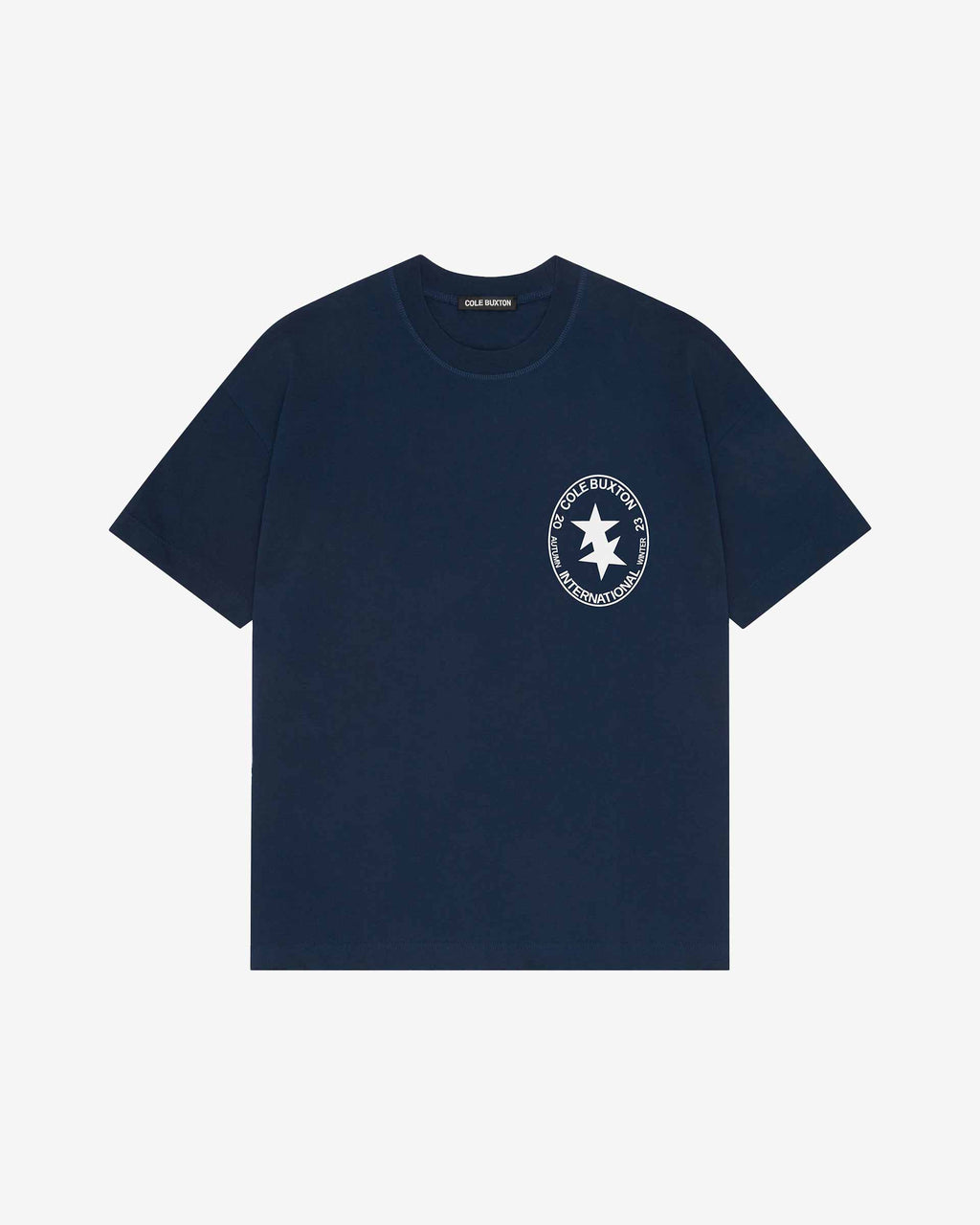 Cole Buxton | International Crest T-Shirt | Mens | Cotton | Navy Blue