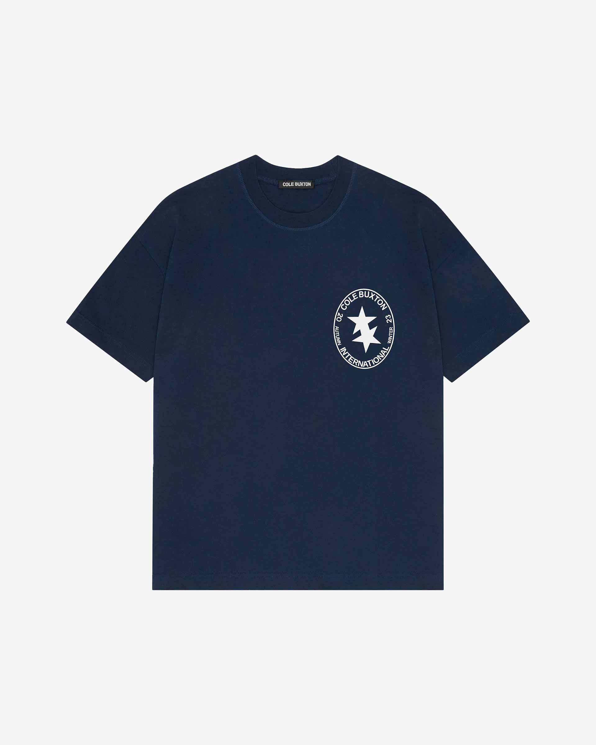 Cole Buxton | International Crest T-Shirt | Mens | Cotton | Navy Blue
