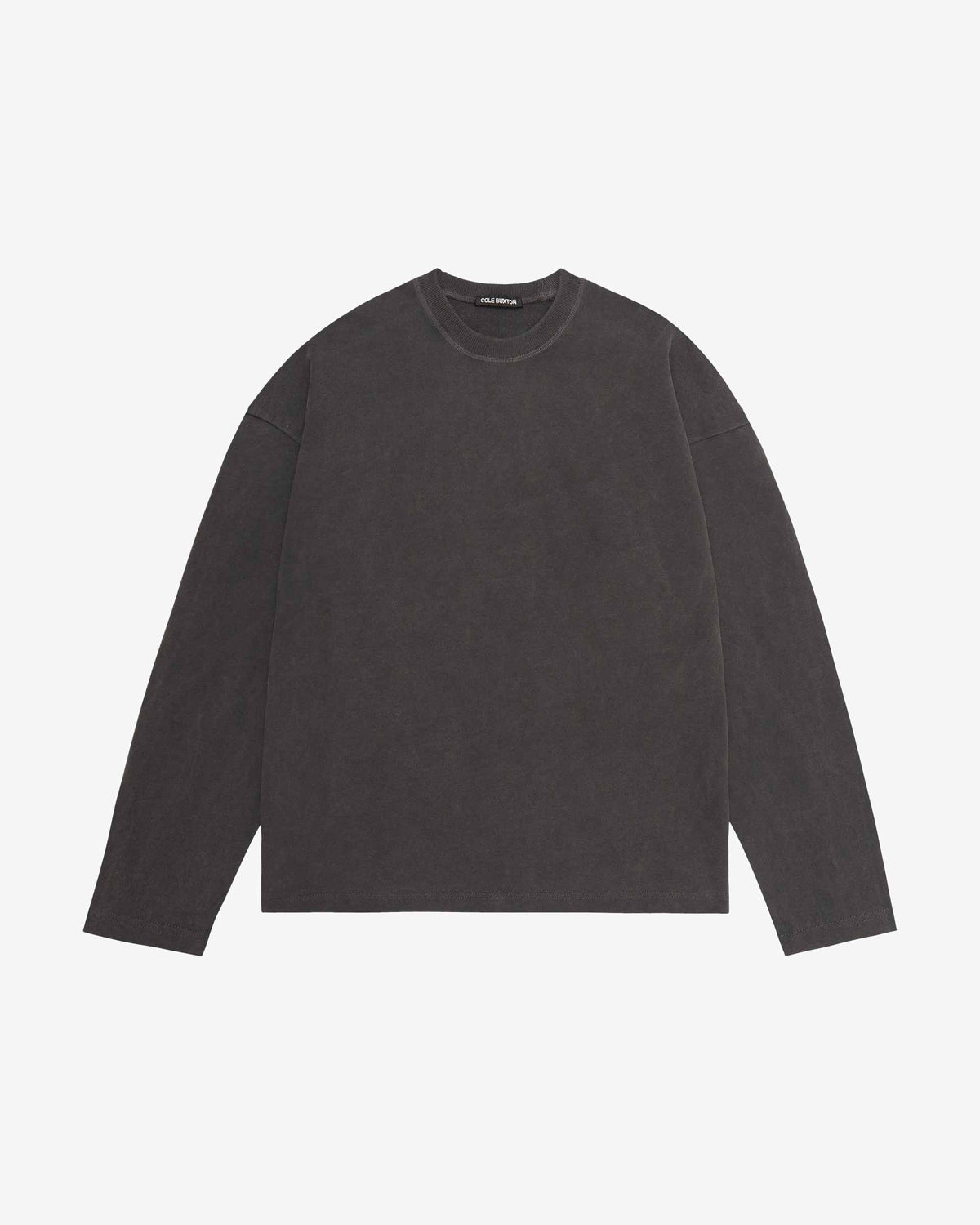 Cole Buxton | Long Sleeved Warm Up T-Shirt | Mens | Cotton | Washed Black