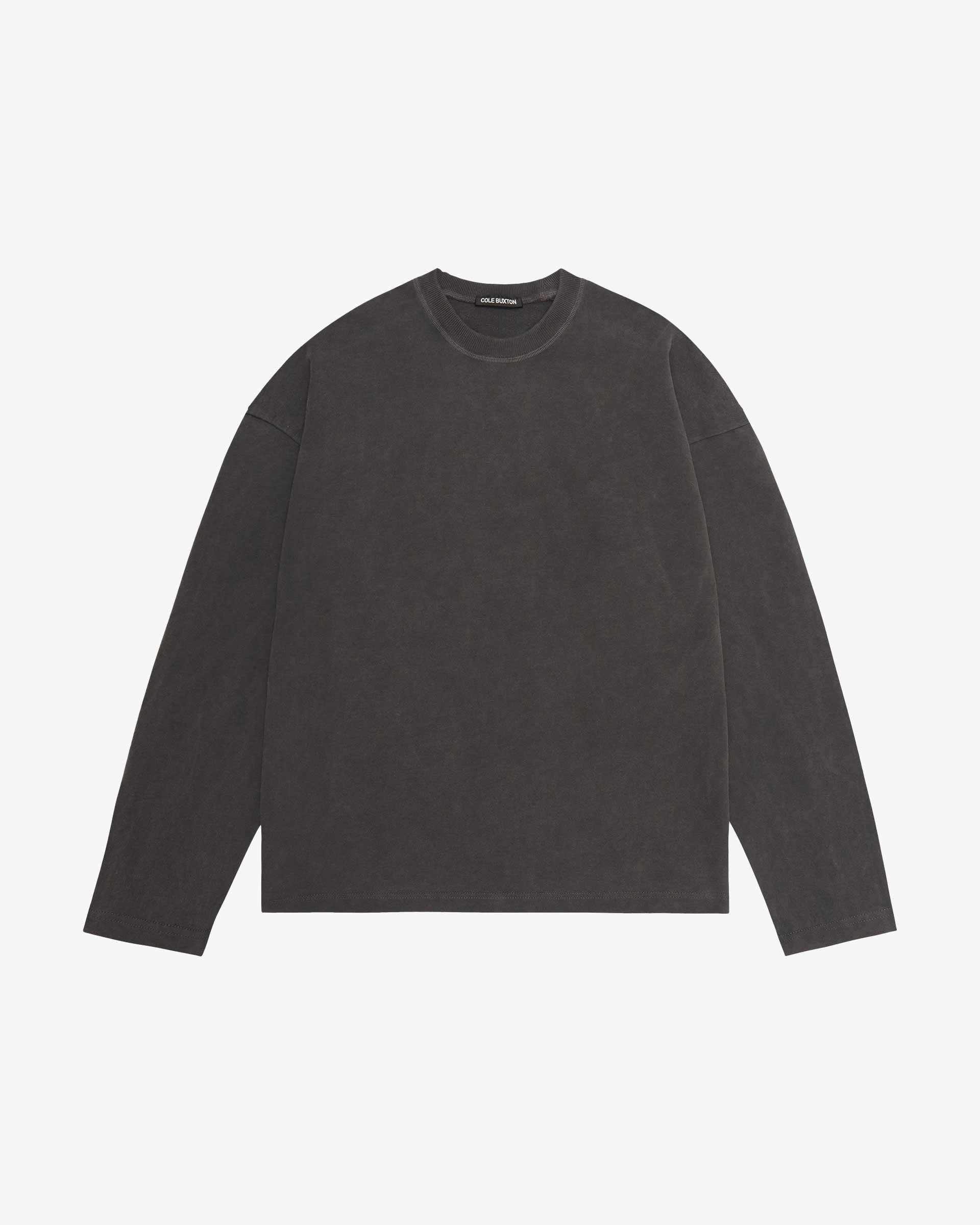 Cole Buxton | Long Sleeved Warm Up T-Shirt | Mens | Cotton | Washed Black