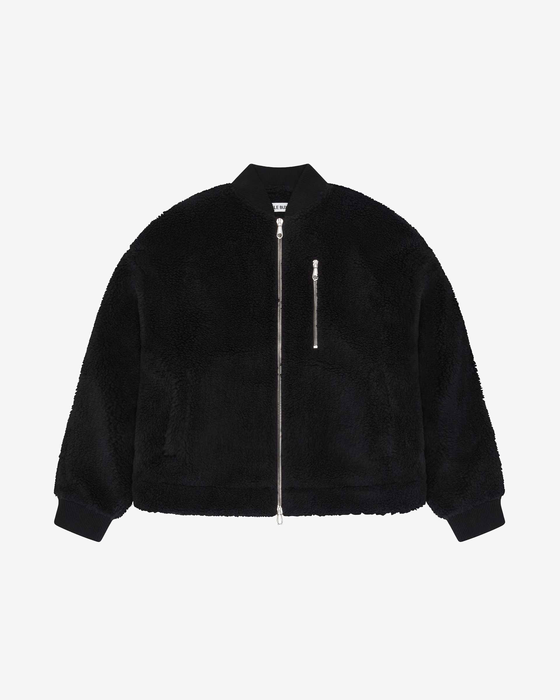 Cole Buxton | Wool Fleece Bomber | Mens | Wool Blend | Black