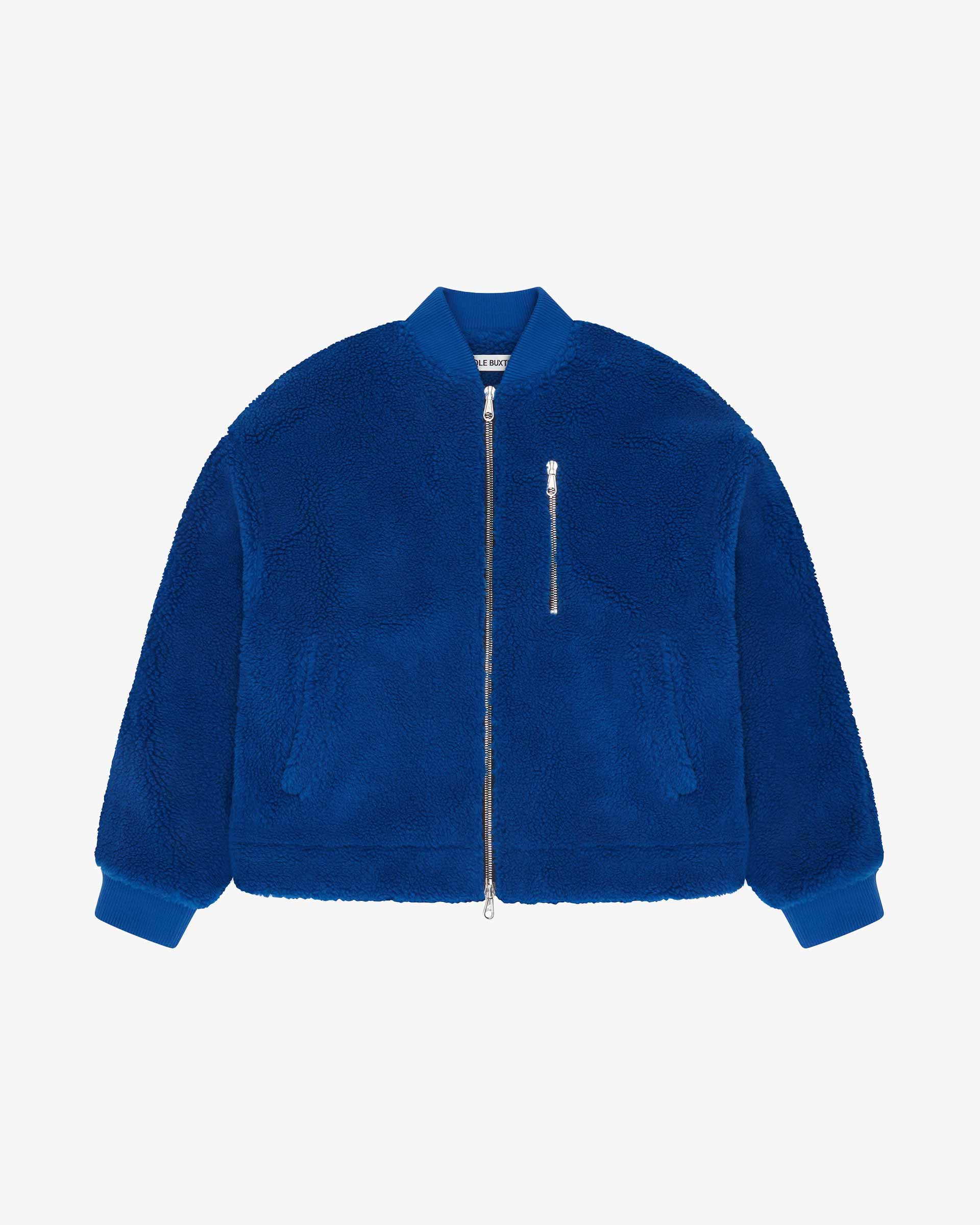 Cole Buxton | Wool Fleece Bomber | Mens | Wool Blend | Cobalt Blue