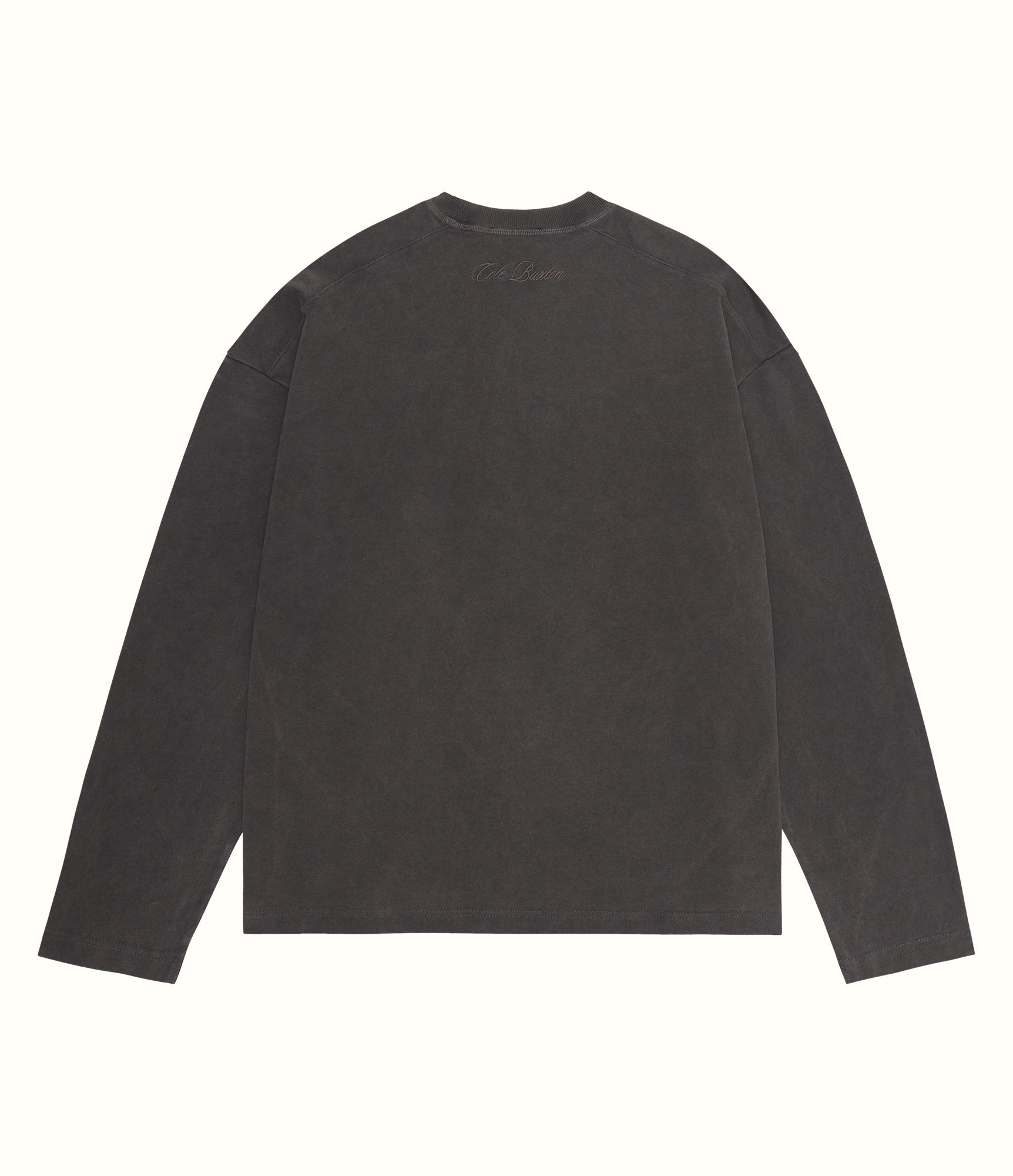 Cole Buxton | Long Sleeved Warm Up T-Shirt | Mens | Cotton | Washed Black