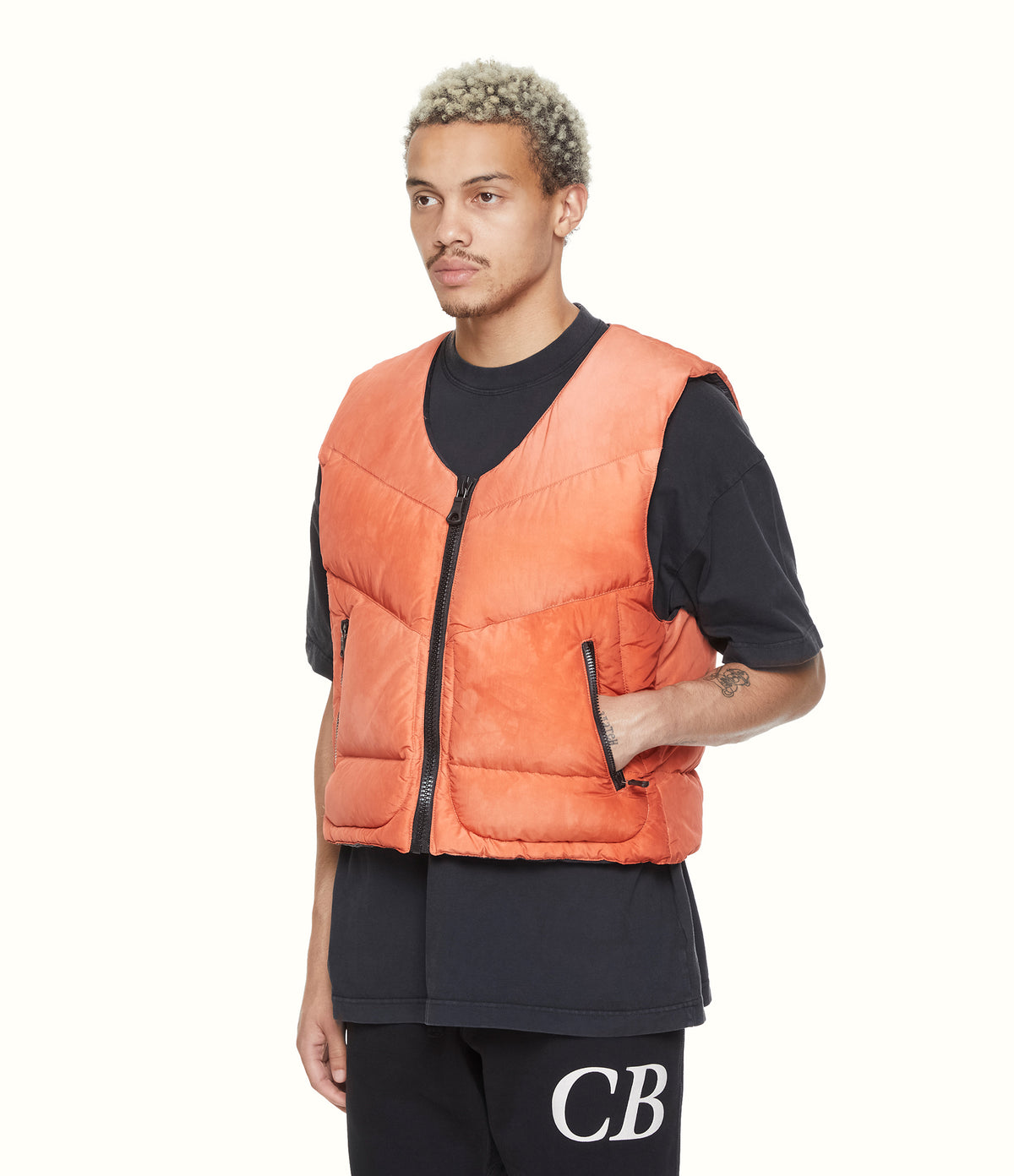 Cole Buxton | Insulated Vest | Mens | Silk Down | Orange